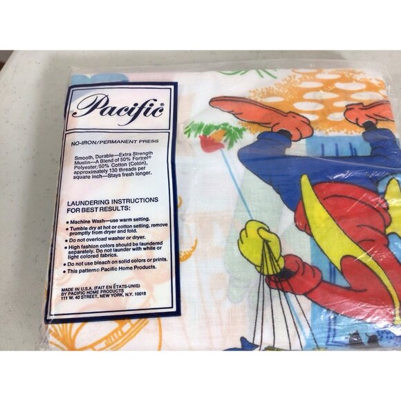 Vintage Pacific Disney Mickey Mouse Twin Fitted Sheet New - Picture 2 of 5